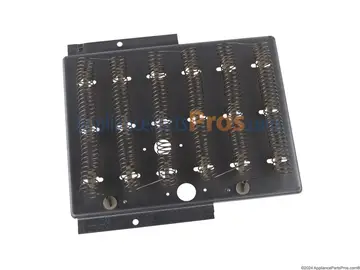 Representative Speed Queen dryer part photo (a heating element unit); the specific component for E1 (inlet temperature sensor fault) was not photographed separately